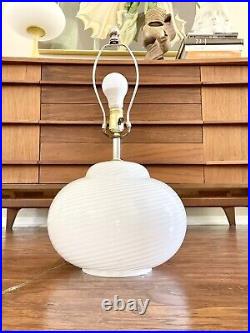 Mid Century Modern RARE Murano Swirl Glass Table Lamp For Vetri Italy Italian