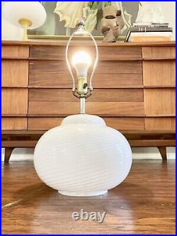 Mid Century Modern RARE Murano Swirl Glass Table Lamp For Vetri Italy Italian