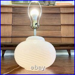 Mid Century Modern RARE Murano Swirl Glass Table Lamp For Vetri Italy Italian
