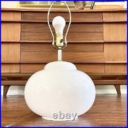 Mid Century Modern RARE Murano Swirl Glass Table Lamp For Vetri Italy Italian