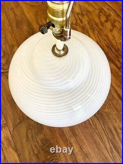 Mid Century Modern RARE Murano Swirl Glass Table Lamp For Vetri Italy Italian
