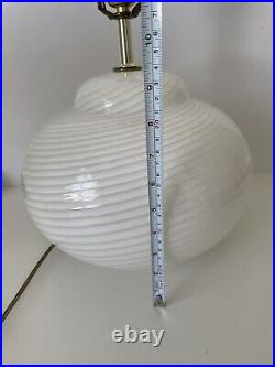 Mid Century Modern RARE Murano Swirl Glass Table Lamp For Vetri Italy Italian