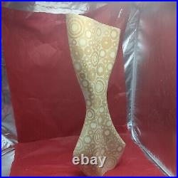 Mid Century Modern R & Y Augousti Inlaid Bamboo Art Vase, Tall 20 Inches RARE