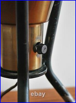 Mid Century Modern Rare Atomic Tripod Saucer Reflector Lightolier table lamp