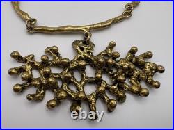 Mid-Century Modern Rare Brutalist Necklace GSM Abstract Pendant/ Chain 13