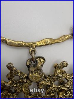 Mid-Century Modern Rare Brutalist Necklace GSM Abstract Pendant/ Chain 13