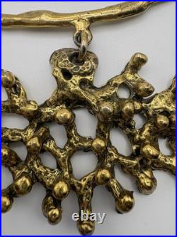 Mid-Century Modern Rare Brutalist Necklace GSM Abstract Pendant/ Chain 13