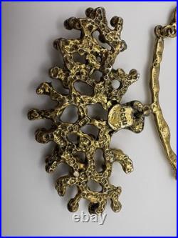 Mid-Century Modern Rare Brutalist Necklace GSM Abstract Pendant/ Chain 13