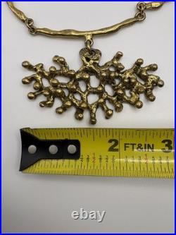 Mid-Century Modern Rare Brutalist Necklace GSM Abstract Pendant/ Chain 13