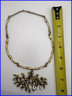Mid-Century Modern Rare Brutalist Necklace GSM Abstract Pendant/ Chain 13