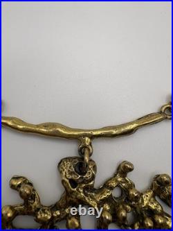 Mid-Century Modern Rare Brutalist Necklace GSM Abstract Pendant/ Chain 13