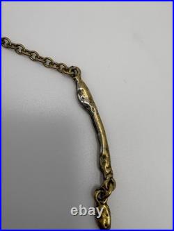 Mid-Century Modern Rare Brutalist Necklace GSM Abstract Pendant/ Chain 13