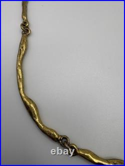 Mid-Century Modern Rare Brutalist Necklace GSM Abstract Pendant/ Chain 13