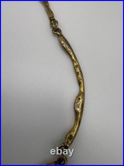 Mid-Century Modern Rare Brutalist Necklace GSM Abstract Pendant/ Chain 13