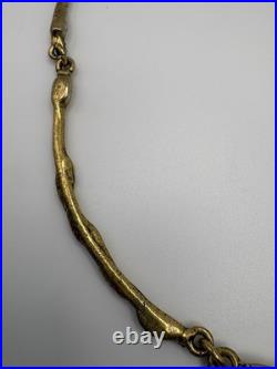 Mid-Century Modern Rare Brutalist Necklace GSM Abstract Pendant/ Chain 13