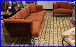 Mid Century Modern Rare Milo Baughman Smoked Lucite & Chrome 3 Seat Sofa 1970s