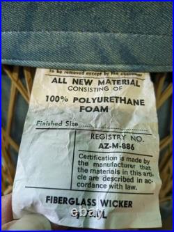 Mid Century Modern Rare Rattan Wicker Fiberglass Table Chairs Patio Woodward