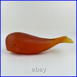 Mid Century Modern Sascha Brastoff Resin Red Amber Sperm Whale Sculpture RARE