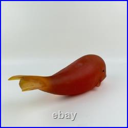 Mid Century Modern Sascha Brastoff Resin Red Amber Sperm Whale Sculpture RARE