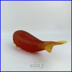 Mid Century Modern Sascha Brastoff Resin Red Amber Sperm Whale Sculpture RARE