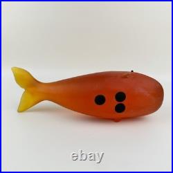 Mid Century Modern Sascha Brastoff Resin Red Amber Sperm Whale Sculpture RARE