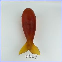 Mid Century Modern Sascha Brastoff Resin Red Amber Sperm Whale Sculpture RARE
