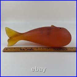 Mid Century Modern Sascha Brastoff Resin Red Amber Sperm Whale Sculpture RARE