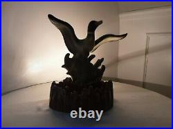 Mid-Century Modern Sculpted Mallard Duck Lamp RARE & UNUSUAL 12h x 11 1/4w
