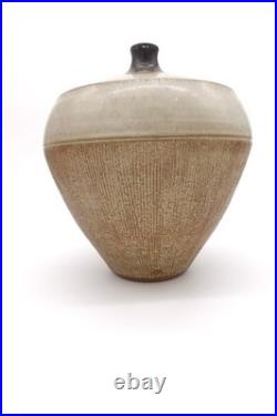 Mid-Century Modern Stoneware Vase With Lid by Rupert Deese RARE