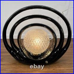 Mid Century Modern Table Lamp RARE by Nerval Sculpture Canada Black Ceramic