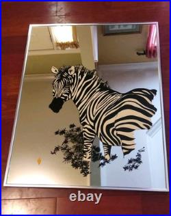 Mid Century Modern Turner Mirror Art Print ZEBRA by Russo, 22x28, Rare! Signed