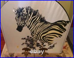 Mid Century Modern Turner Mirror Art Print ZEBRA by Russo, 22x28, Rare! Signed