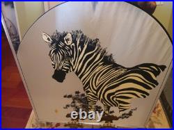 Mid Century Modern Turner Mirror Art Print ZEBRA by Russo, 22x28, Rare! Signed