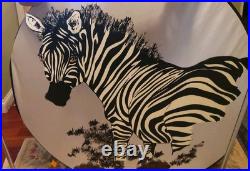 Mid Century Modern Turner Mirror Art Print ZEBRA by Russo, 22x28, Rare! Signed