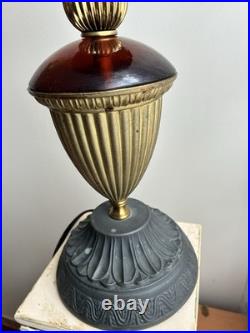 Mid-Century Modern VTG Amber Glass Lamp RARE