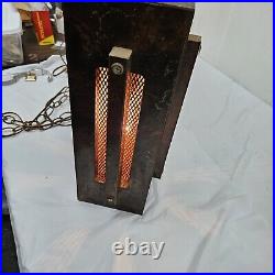Mid-Century Modern Wood Lamp Hanging Pendant Light Vintage Brutalist Rare Mid-Century Modern Wood Lamp Hanging Pendant Light Vintage Brutalist Rare