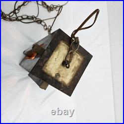 Mid-Century Modern Wood Lamp Hanging Pendant Light Vintage Brutalist Rare