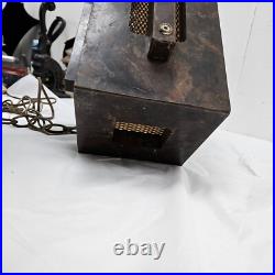 Mid-Century Modern Wood Lamp Hanging Pendant Light Vintage Brutalist Rare