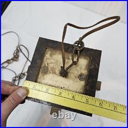 Mid-Century Modern Wood Lamp Hanging Pendant Light Vintage Brutalist Rare