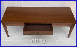 Mid Century Modern Wooden Mersman Rolling Coffee Table with Drawer 7692 Rare