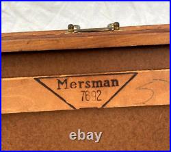 Mid Century Modern Wooden Mersman Rolling Coffee Table with Drawer 7692 Rare