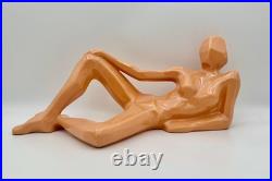 Mid-Century Modernist Jaru Rare Peach ShadeCeramic Reclining Figure, 1976