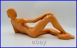 Mid-Century Modernist Jaru Rare Peach ShadeCeramic Reclining Figure, 1976