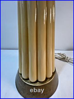 Mid Century Rare Empoli Butterscotch Ribbed Lamp. Murano Art Glass. Blenko Era