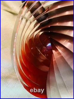 Mid-Century Spiral Pendant Metal Hanging Lamp by Henri Mathieu, RARE, Unique