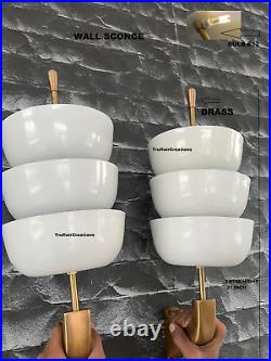 Mid Century Wall Lights Lamps Fixture 3 Arm Rare Sconces Italian Stilnovo Style