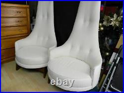 Mid Century modern lounge chair High Back White RARE PAIR by Adrian Pearsall