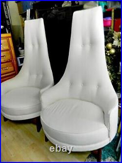 Mid Century modern lounge chair High Back White RARE PAIR by Adrian Pearsall