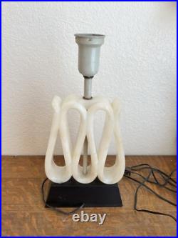 Mid-century Modern Rare Alabaster Ribbon Lamp Hollywood Regency Home Decor