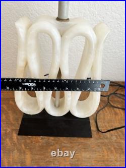 Mid-century Modern Rare Alabaster Ribbon Lamp Hollywood Regency Home Decor